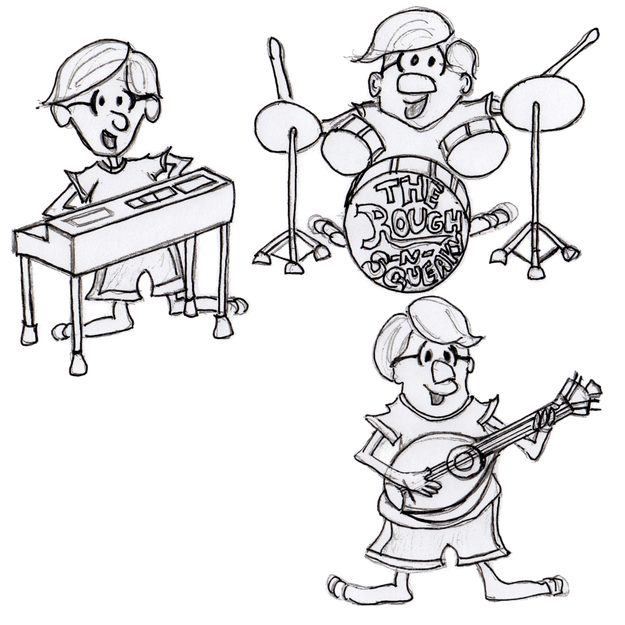 Rough and Squeaky band photo sketch